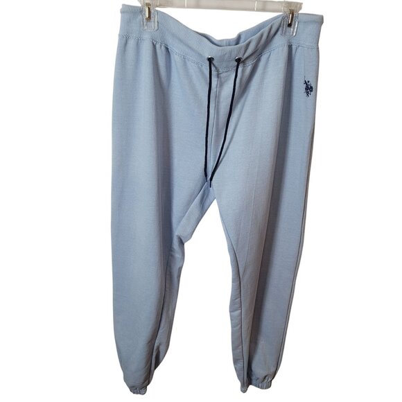 U.S. Polo Assn. Light Blue Jogger Sweatpants 1X Cotton/Polyester Blend Elastic W - Picture 6 of 9